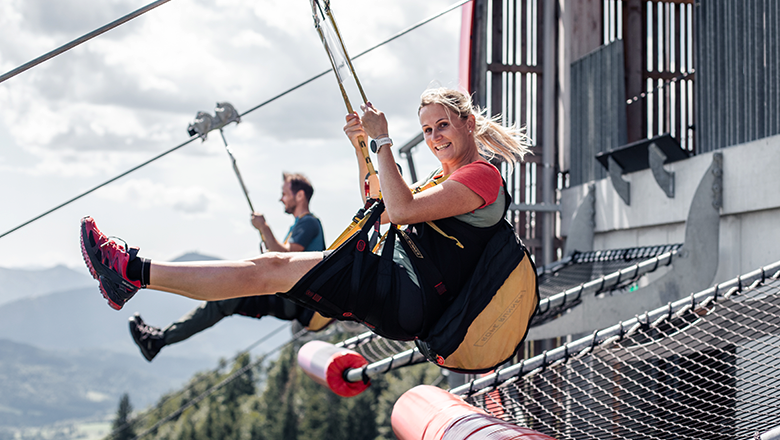 Zipline-Flug in Annaberg, © Jolly Schwarz Zipline-Flug in Annaberg, © Jolly Schwarz