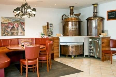 Brewing kettle and regulars' table, &copy; Hotel Kartause Gaming