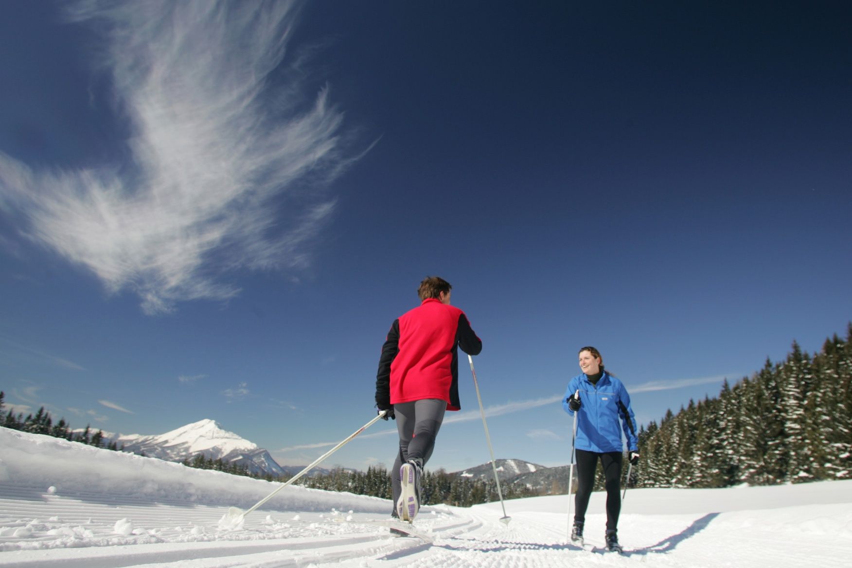 Cross-country skiing enjoyment on the Lassingtal trail