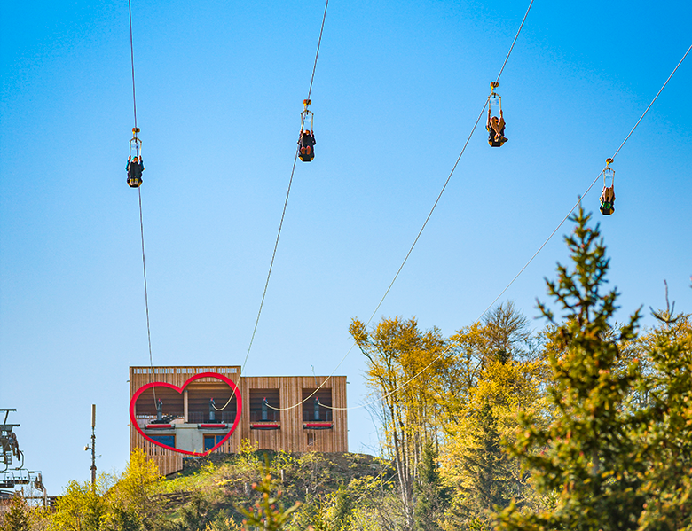 Rapidly down into the valley - Zipline Annaberg