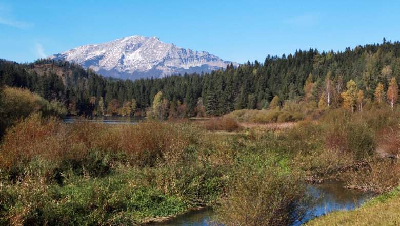 view to the Ötscher from the lake Erlaufstausee, © weinfranz.at