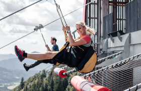 Zipline-Flug in Annaberg, &copy; Jolly Schwarz